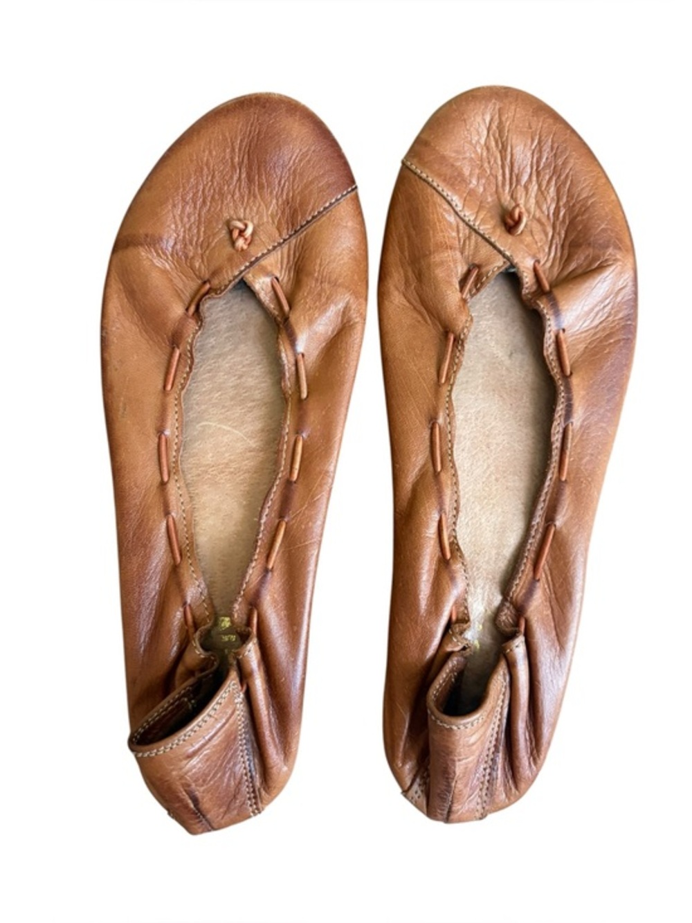 Brown leather flaws by NEWS size 39/ US 8.